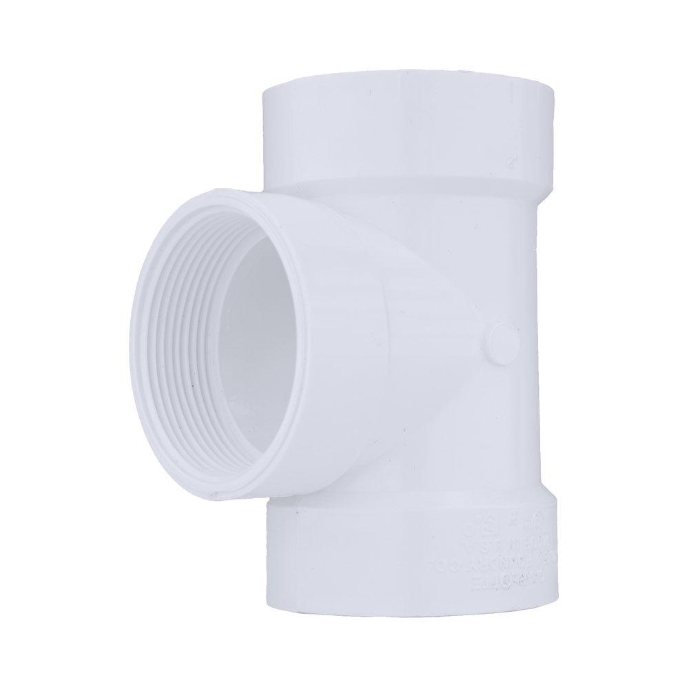 White PVC DWV Cleanout Tee (Without Plug) 