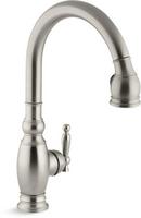 Single Handle Pull Down Kitchen Faucet in Vibrant® Brushed Nickel