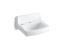 KOHLER White 1-Hole 1-Bowl Wall Mount Rectangular Bathroom Sink (Less Overflow) 