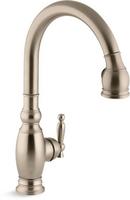 Single Handle Pull Down Kitchen Faucet in Vibrant Brushed Bronze
