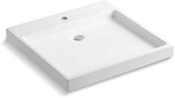 24-1/4 x 23-15/16 in. Rectangular Dual Mount Bathroom Sink in White