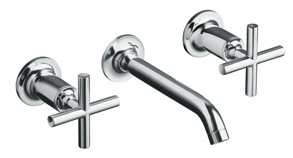 KOHLER Polished Chrome Two Handle Widespread Bathroom Sink Faucet 