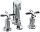 Vertical Spray Bidet Faucet with Double Cross Handle in Polished Chrome