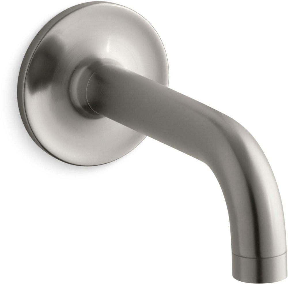 KOHLER Vibrant&reg; Brushed Nickel 4 x 4 in. Wall Mount Non-Diverter Bath Spout 