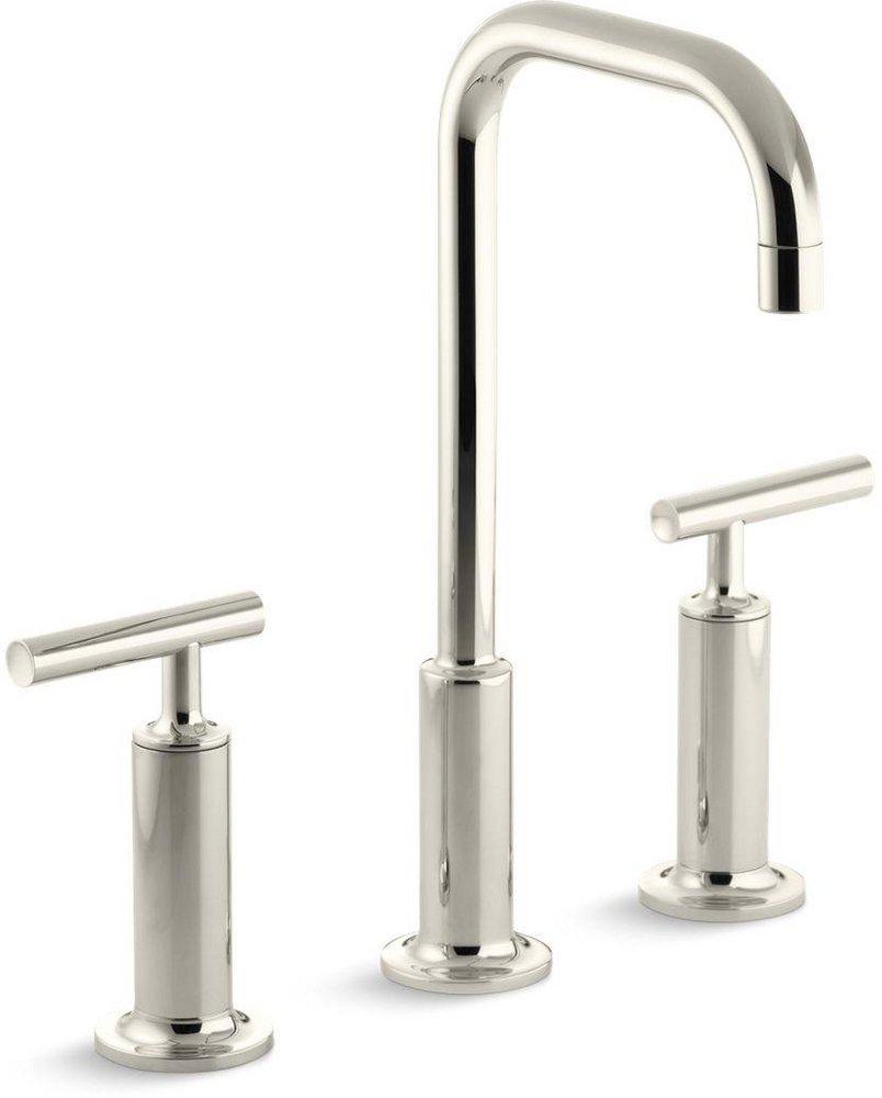KOHLER Vibrant&reg; Polished Nickel Two Handle Bathroom Sink Faucet 