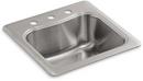 20 x 20 in. 3 Hole Stainless Steel Drop- Bar Sink