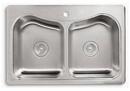 KOHLER Stainless Steel 33 x 22 in. Stainless Steel Double Bowl Drop-in Kitchen Sink with Sound Dampening 