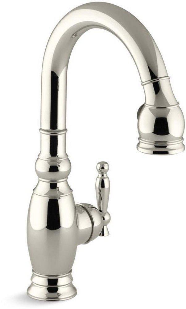 KOHLER Vibrant&reg; Polished Nickel Single Handle Pull Down Kitchen Faucet 