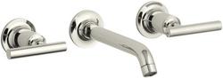 Two Handle Wall Mount Widespread Bathroom Sink Faucet in Vibrant&reg; Polished Nickel