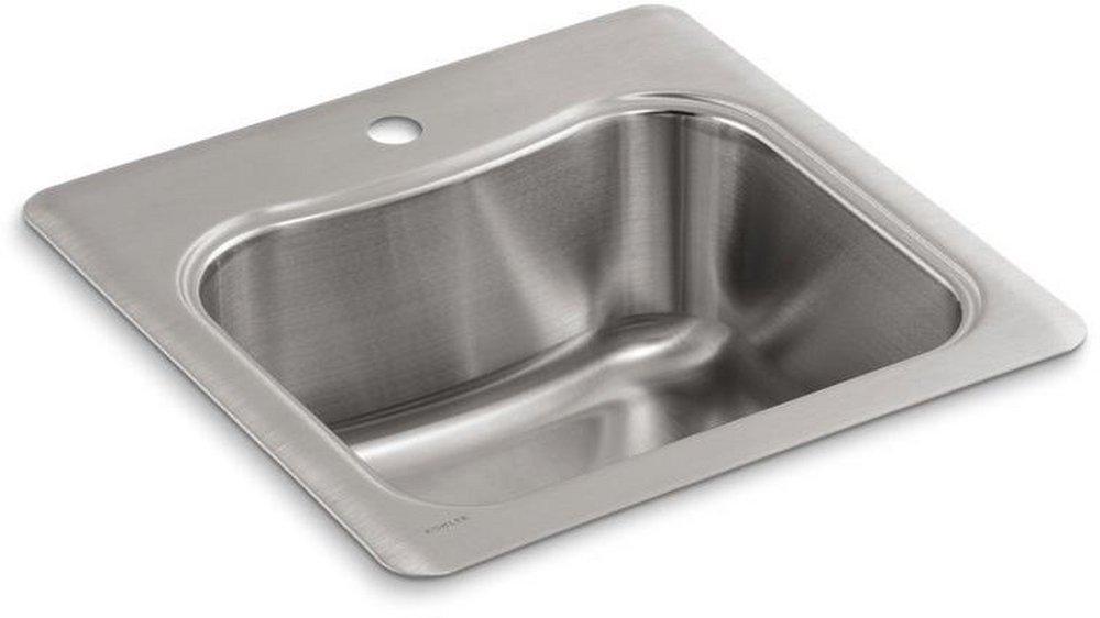 KOHLER Stainless Steel 20 x 20 in. 1 Hole Drop-in Stainless Steel Bar Sink 