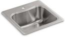 20 x 20 in. 1 Hole Stainless Steel Drop- Bar Sink