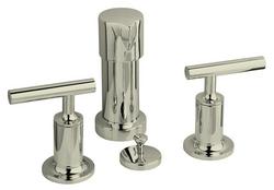 2 Handle Lever BIDET Faucet Vertical Purist Polished Nickel