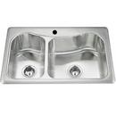 KOHLER Stainless Steel 33 x 22 in. Stainless Steel Double Bowl Drop-in Kitchen Sink 