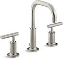 KOHLER Vibrant Brushed Nickel Two Handle Widespread Bathroom Sink Faucet with Metal Pop-Up Drain Assembly 