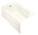 KOHLER Biscuit 60 x 32 in. Whirlpool Alcove Bathtub Left Drain 