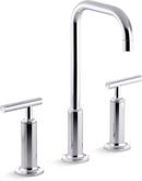 KOHLER Polished Chrome 3-Hole Widespread Bathroom Sink Faucet with Double Lever Handle and 8-3/4 in. Spout Height 