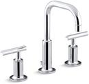 KOHLER Polished Chrome Two Handle Widespread Bathroom Sink Faucet with Metal Pop-Up Drain Assembly 
