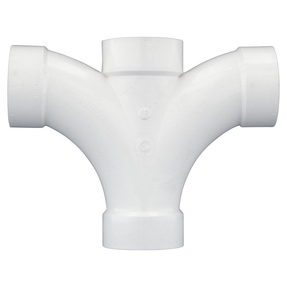 White PVC DWV Double Fixture Fitting 