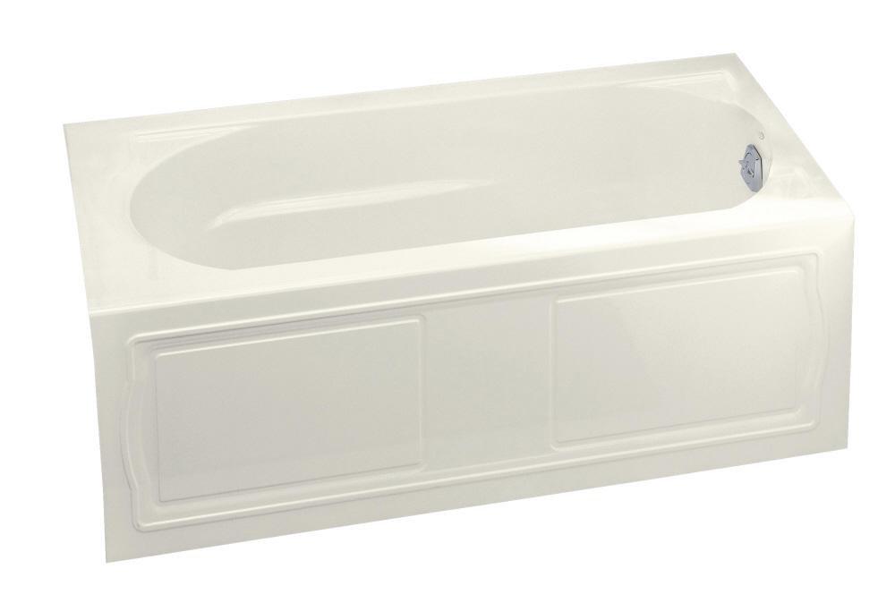 KOHLER Biscuit 60 x 32 in. Soaker Alcove Bathtub Right Drain 