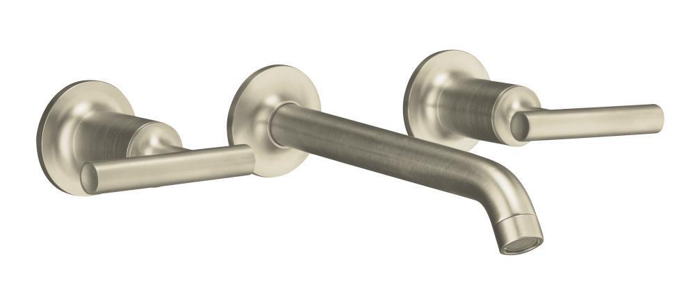 KOHLER Vibrant&reg; Brushed Nickel Two Handle Widespread Bathroom Sink Faucet 