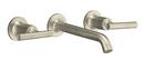 Two Handle Wall Mount Widespread Bathroom Sink Faucet in Vibrant® Brushed Nickel
