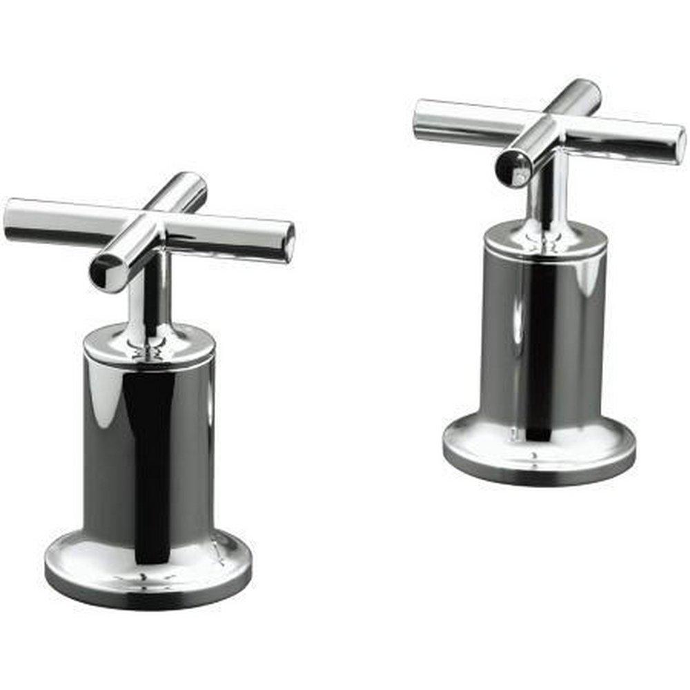 KOHLER Vibrant&reg; Polished Nickel Deckmount High Flow Bath Valve Trim with Double Cross Handle 