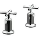 Deckmount High Flow Bath Valve Trim with Double Cross Handle in Vibrant Polished Nickel