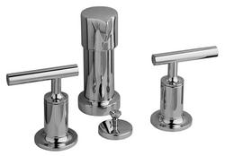 Double Lever Handle Vertical Bidet Faucet in Polished Chrome