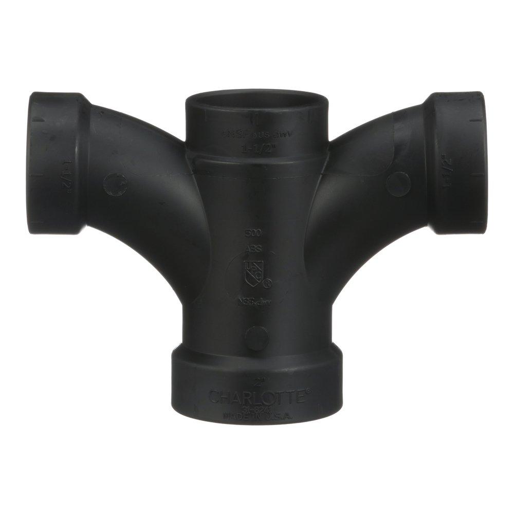 Black ABS DWV Double Fixture Tee 