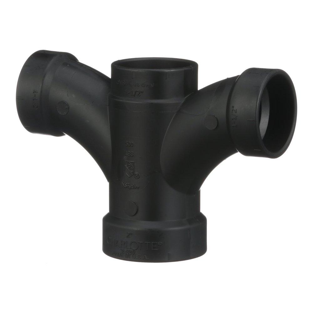 Black ABS DWV Double Fixture Tee 