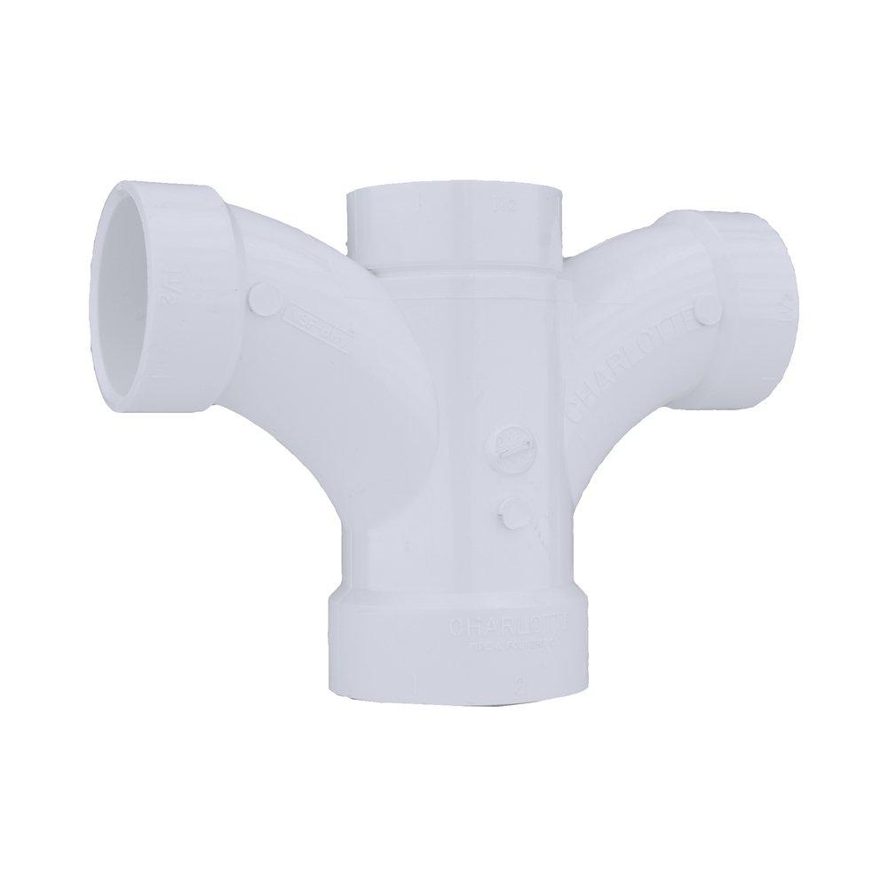 White PVC DWV Double Fixture Fitting 