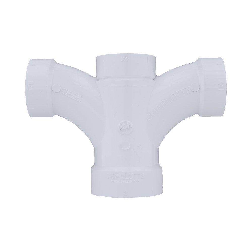White PVC DWV Double Fixture Fitting 