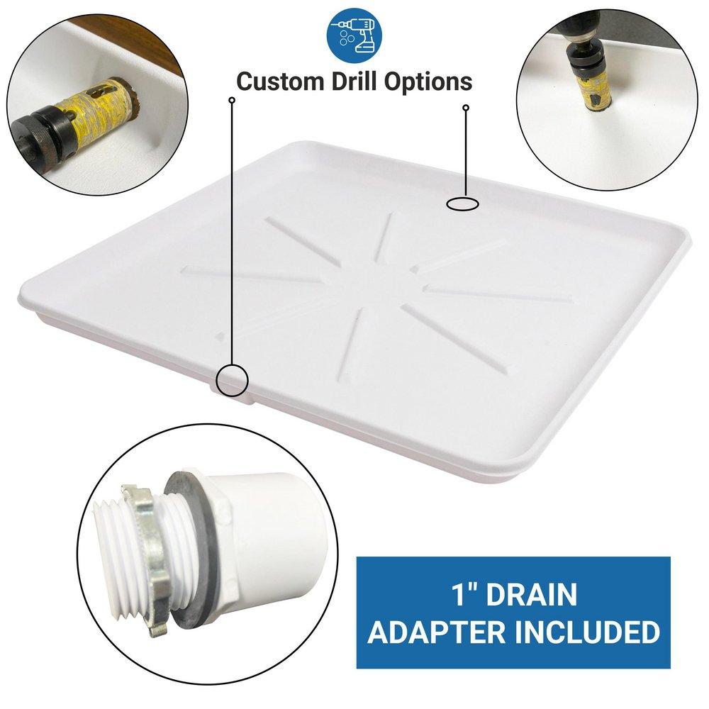 Benjamin Manufacturing White Matte Plastic Washing Machine Pan 