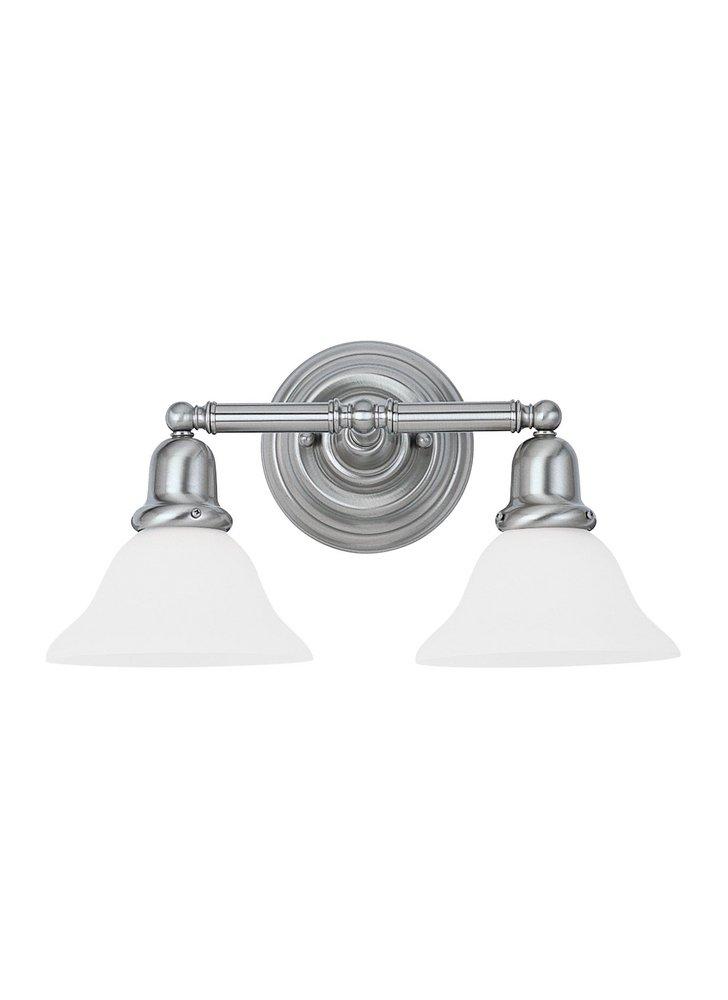 Seagull Lighting Brushed Nickel 10-1/4 in. 100 W 2-Light Medium Bracket 