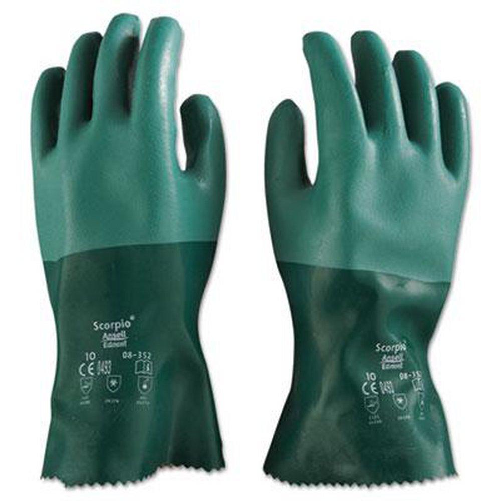 Ansell Occupational Healthcare Green Chemical and Warehousing Reusable Gloves in Green Size 10 