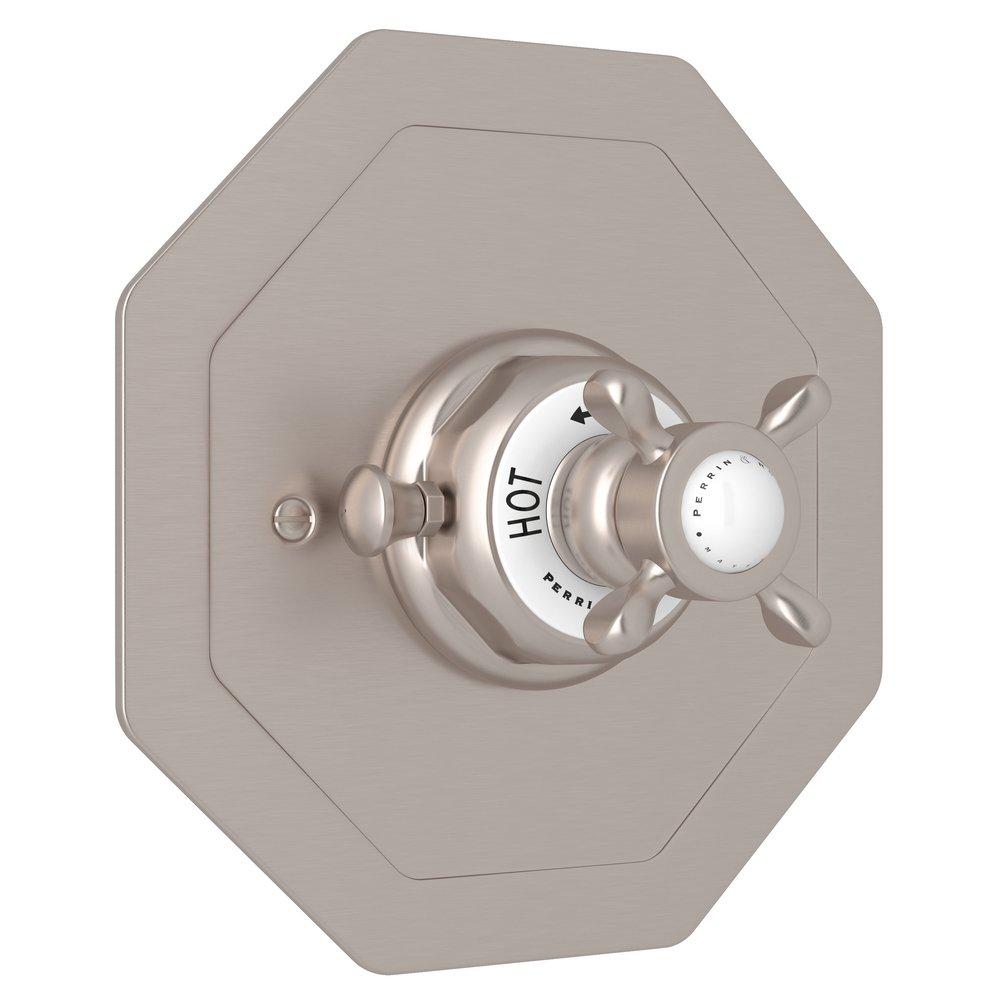 Perrin & Rowe Satin Nickel Single Handle Bathtub & Shower Faucet (Trim Only) 