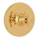 ROHL&reg; Italian Brass Thermostatic Non-Volume Control Valve Trim Only with Single Cross Handle 