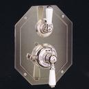 Double Lever Handle Octagonal Concealed Thermostatic Trim with Volume Control in Polished Nickel