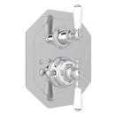 Double Lever Handle Octagonal Concealed Thermostatic Trim with Volume Control in Polished Chrome