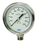 WIKA Black Aluminum Stainless Steel Lower Mount Pressure Gauge 