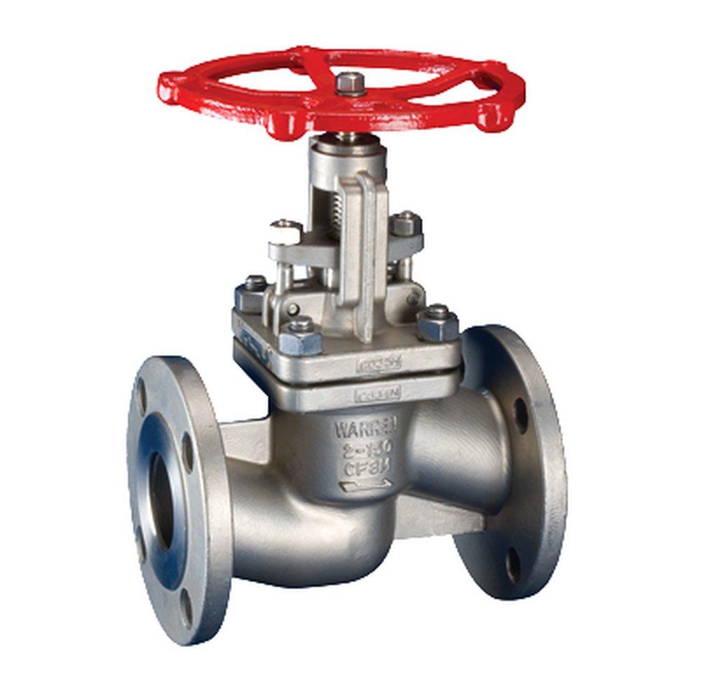Warren Valve LP 150# RF FLG CF8M T10 Globe Valve PTFE Packing, ASME B16.34, Stainless Steel 316 Body, Trim 10, Bolted Bonnet 