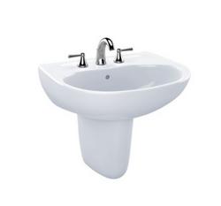22-7/8 in. Wall Mount Oval Vitreous China Bathroom Sink in Cotton