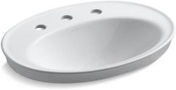 22-1/8 in. Drop-in Oval Vitreous China Bathroom Sink in White