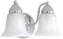 Capital Lighting Chrome 8 in. 100W 2-Light Vanity Fixture with Faux White Alabaster Glass Shade 