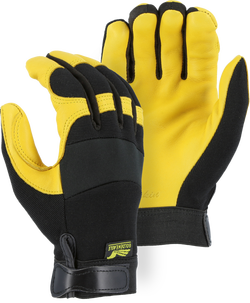 Size L Deerskin Mechanic&rsquo;s Glove in Black and Gold