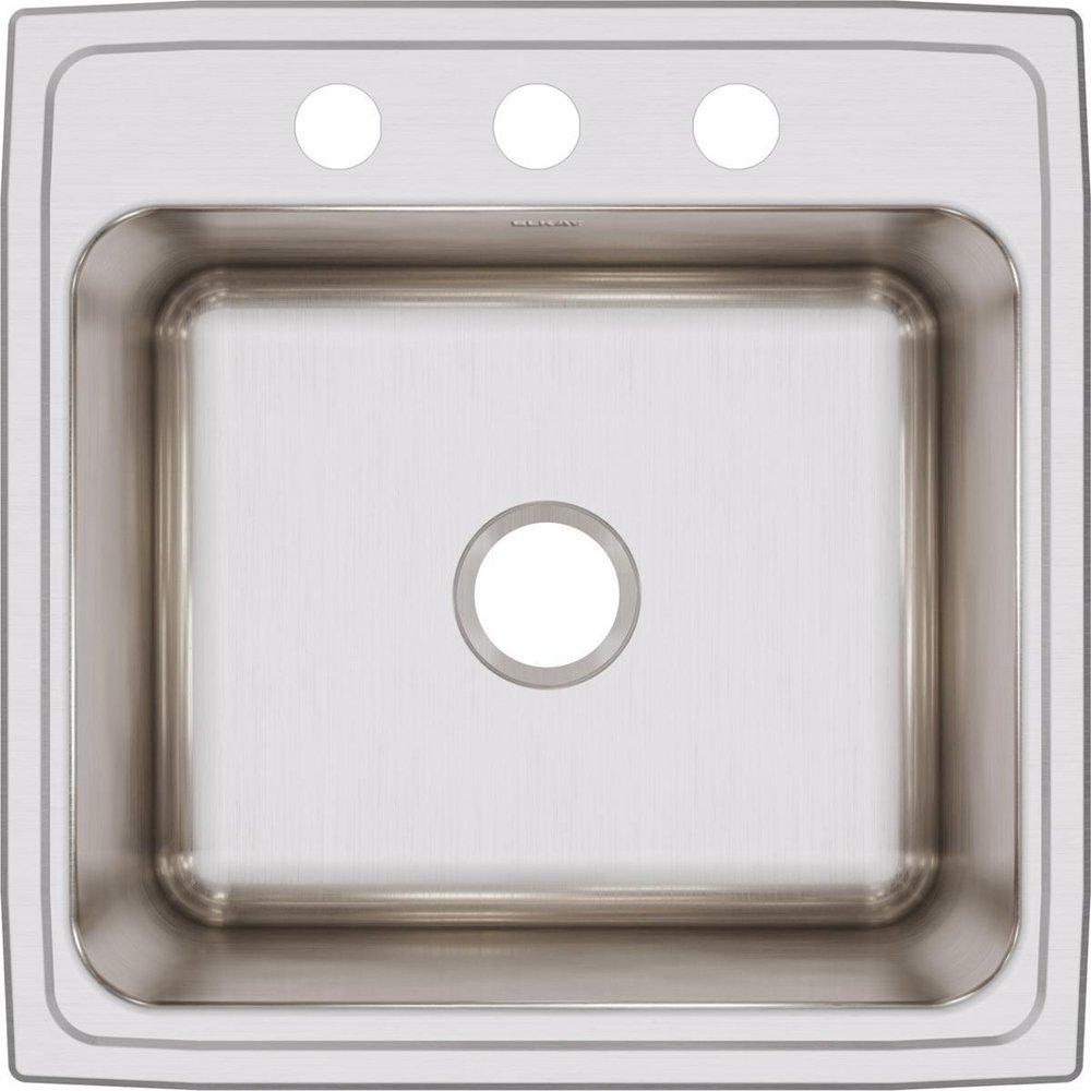 Elkay Lustrous Satin 22 x 22 in. Stainless Steel Single Bowl Drop-in Kitchen Sink in Lustrous Satin 