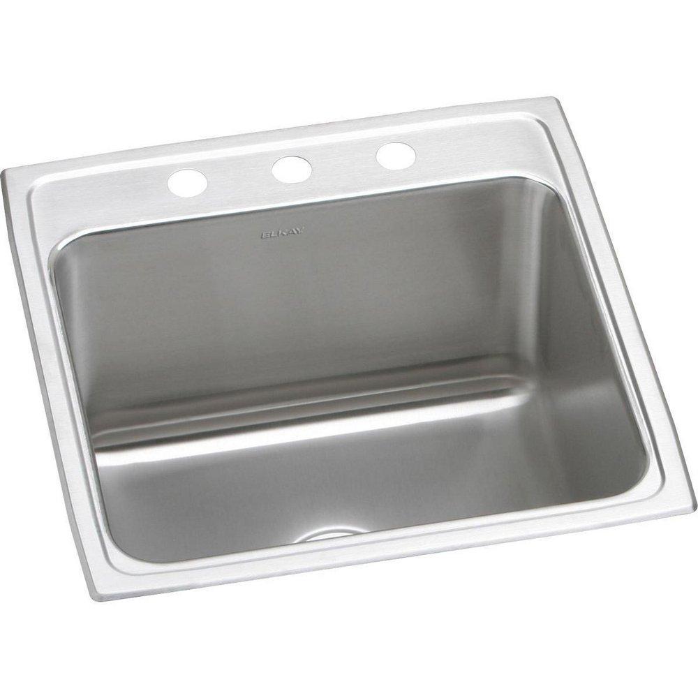 Elkay Lustrous Satin 22 x 22 in. Stainless Steel Single Bowl Drop-in Kitchen Sink in Lustrous Satin 
