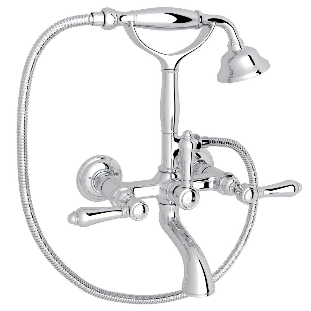 ROHL&reg; Polished Chrome Three Handle Wall Mount Filler 