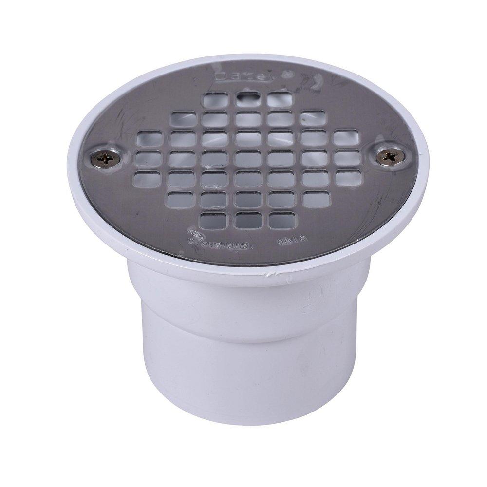 Oatey&reg; White 2 in. Threaded Plastic Shower Drain 