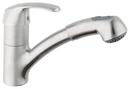 GROHE RealSteel&reg; Single Handle Monoblock Pull Out Kitchen Faucet 